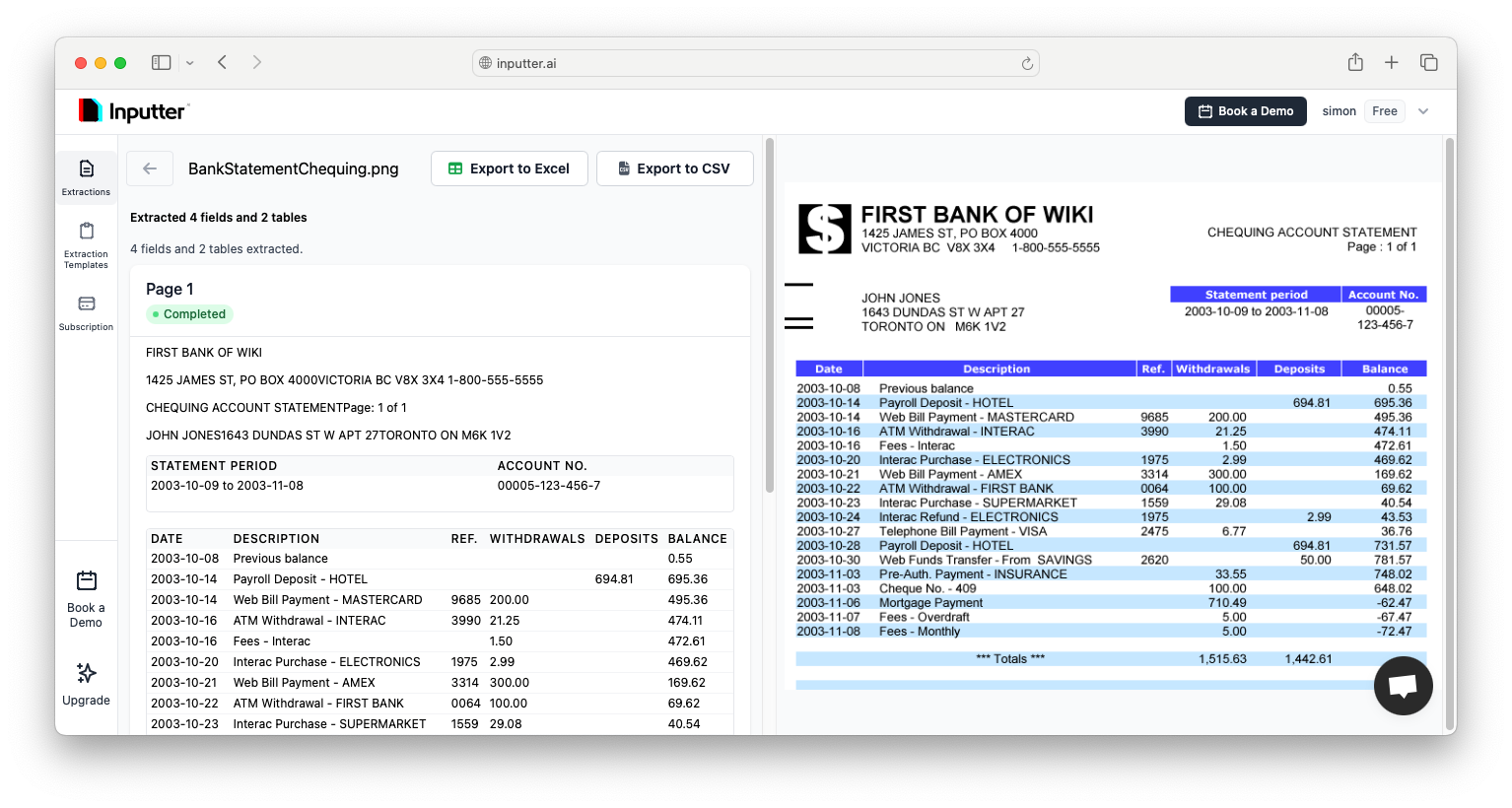 BankXLSX Application Dashboard